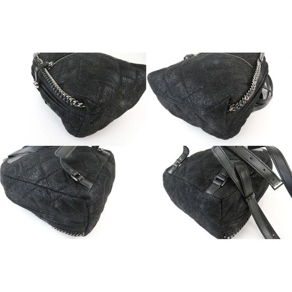 Stella McCartney Black Quilted Backpack with Silver Chain - Picture 7 of 13